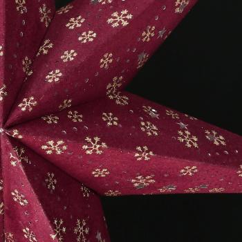MINORIS  rot/Samt - Faltbarer Leuchtstern, Weihnachtsstern aus Papier mit 7 Zacken, 60 cm